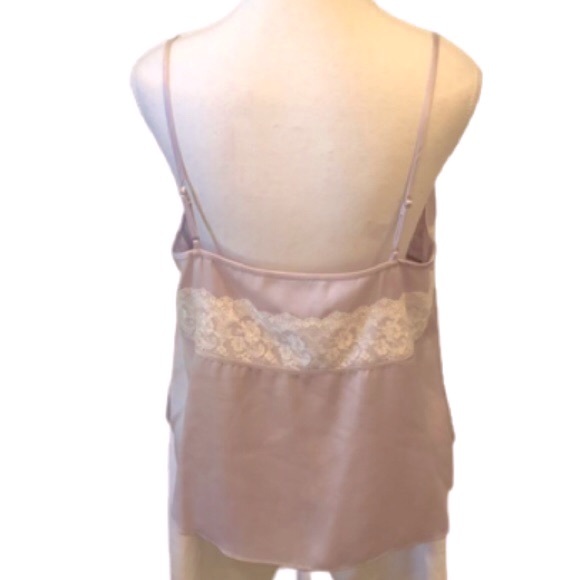 Diane von Fürstenberg Spaghetti Strap Lilac with White Lace Cami Sz M - Picture 5 of 15